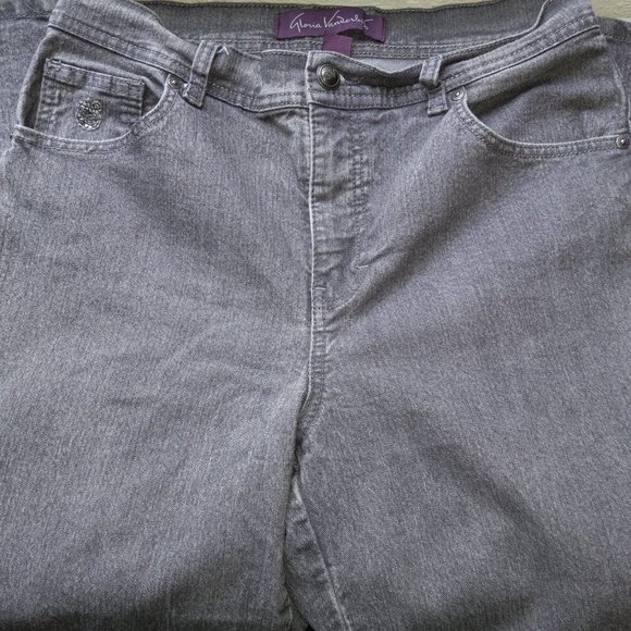 Women's Gloria Vanderbilt Gray Stretch Jeans Size 8 Average Cotton Polyester Spa - Picture 1 of 13